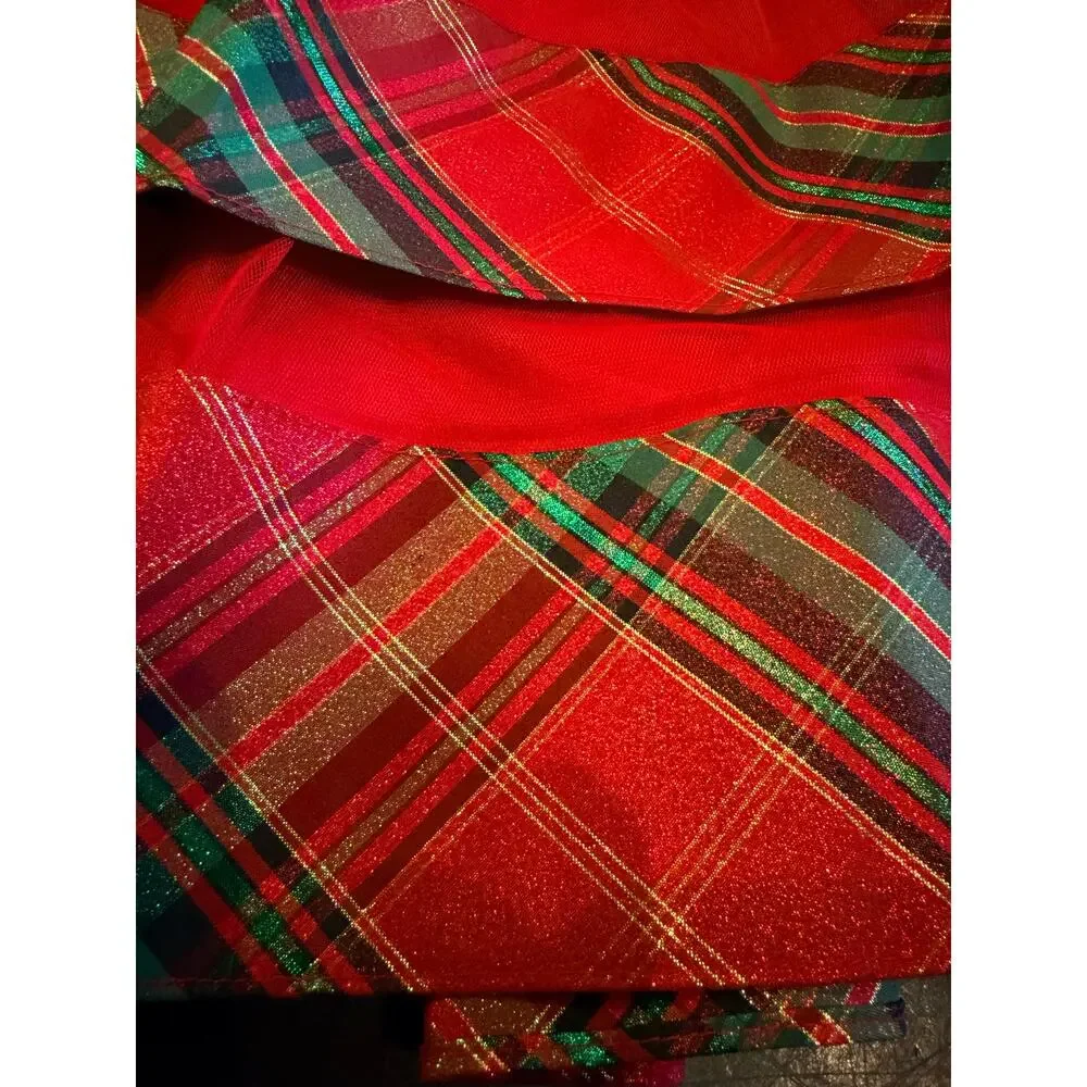 Bonnie Jean Red Velvet & Plaid Tiered Holiday Dress Girls New Christmas Size 4